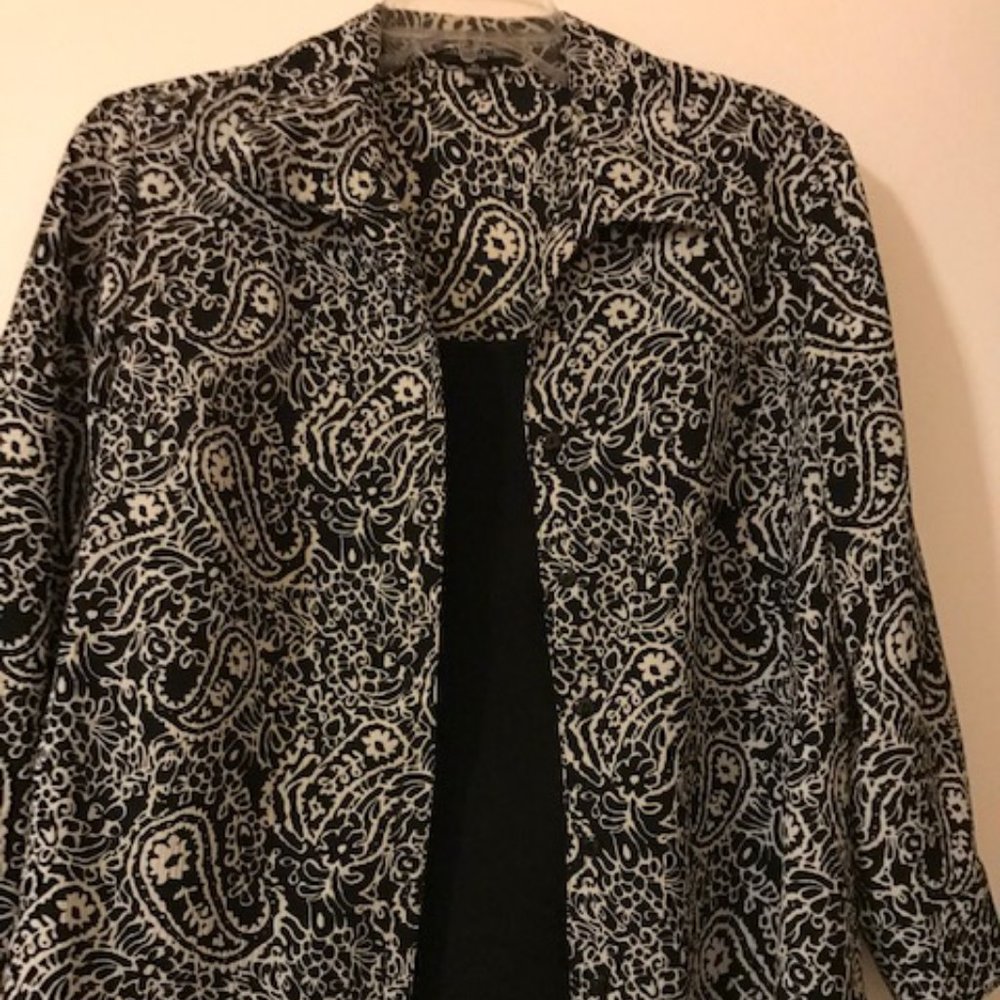 Black & white paisley blouse, PL